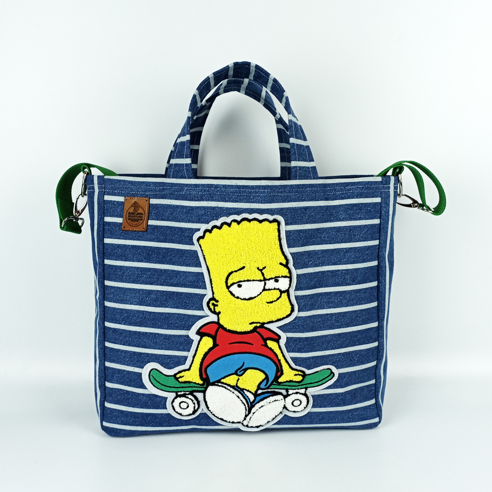 Woodycord%20Bart%20Simpson%20Tasarım%20%20Büyük%20Boy%20Denim%20Tote%20Çanta