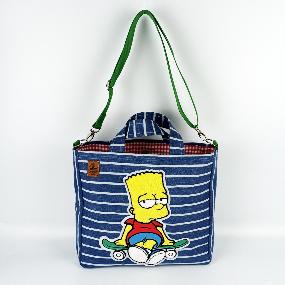 Woodycord%20Bart%20Simpson%20Tasarım%20%20Büyük%20Boy%20Denim%20Tote%20Çanta