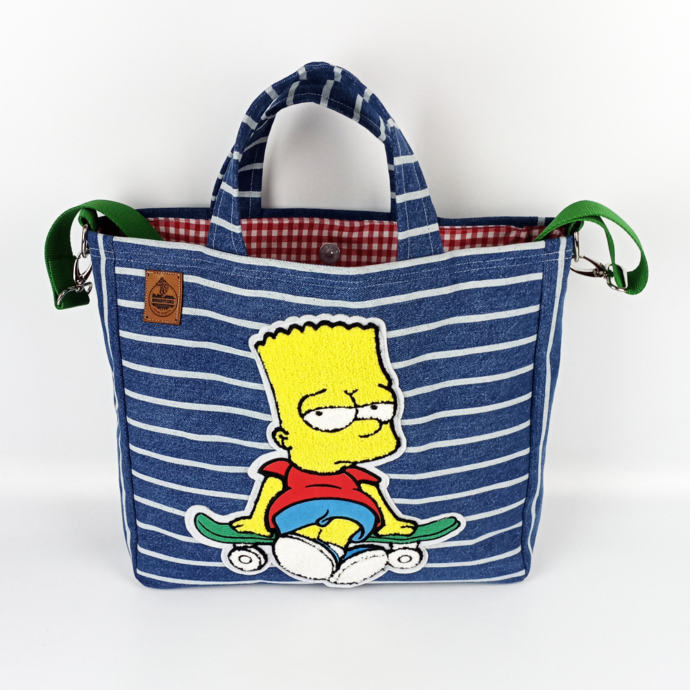 Woodycord%20Bart%20Simpson%20Tasarım%20%20Büyük%20Boy%20Denim%20Tote%20Çanta