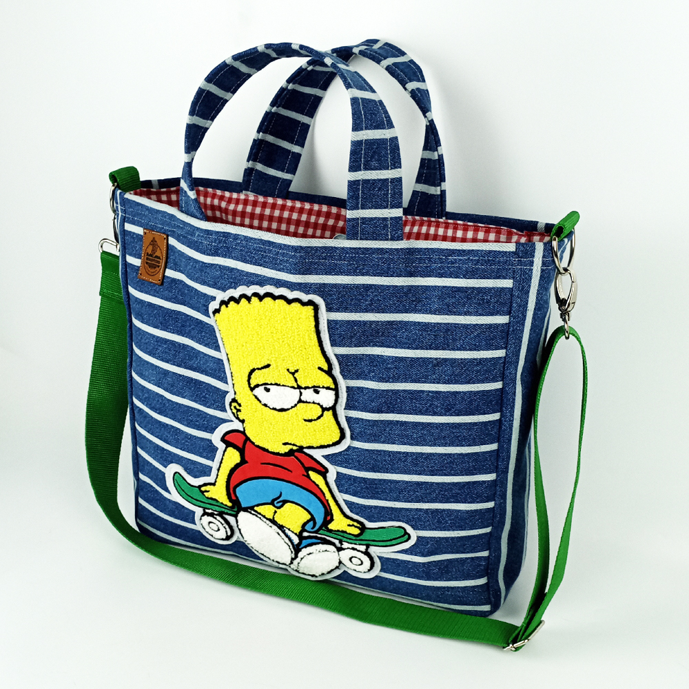 Woodycord%20Bart%20Simpson%20Tasarım%20%20Büyük%20Boy%20Denim%20Tote%20Çanta