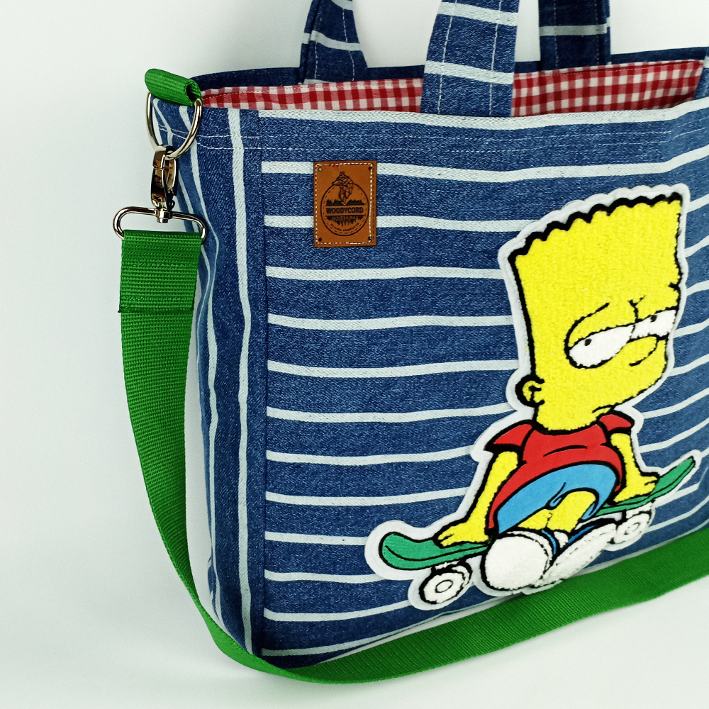 Woodycord%20Bart%20Simpson%20Tasarım%20%20Büyük%20Boy%20Denim%20Tote%20Çanta