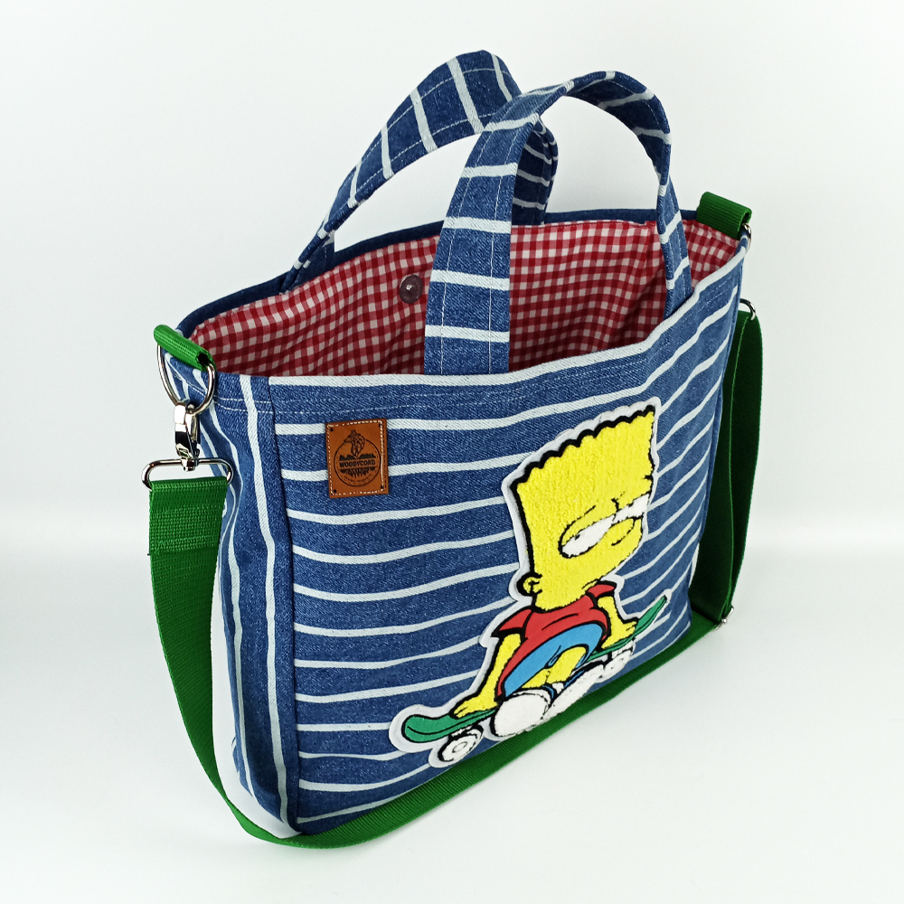 Woodycord%20Bart%20Simpson%20Tasarım%20%20Büyük%20Boy%20Denim%20Tote%20Çanta