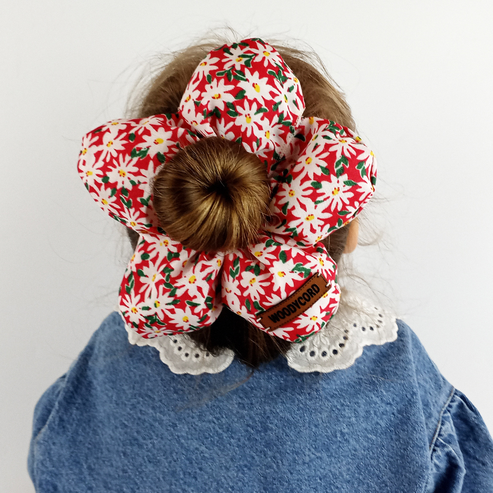 Woodycord%20Scrunchies%20İçi%20Dolgulu%20Lastikli%20Büyük%20Boy%20Çiçek%20Model%20Saç%20Tokası%20