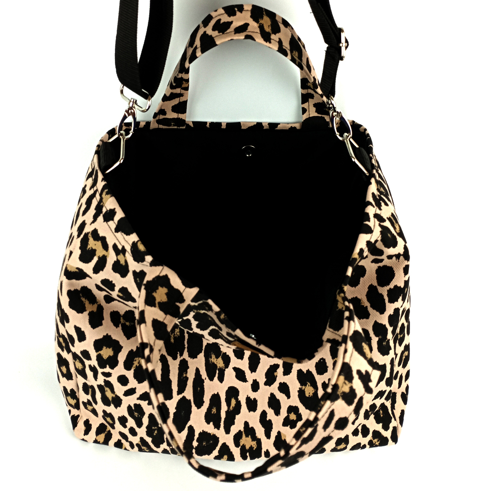 Woodycord%20Leopar%20Desenli%20%20Büyük%20Boy%20Gabardin%20Tote%20Çanta