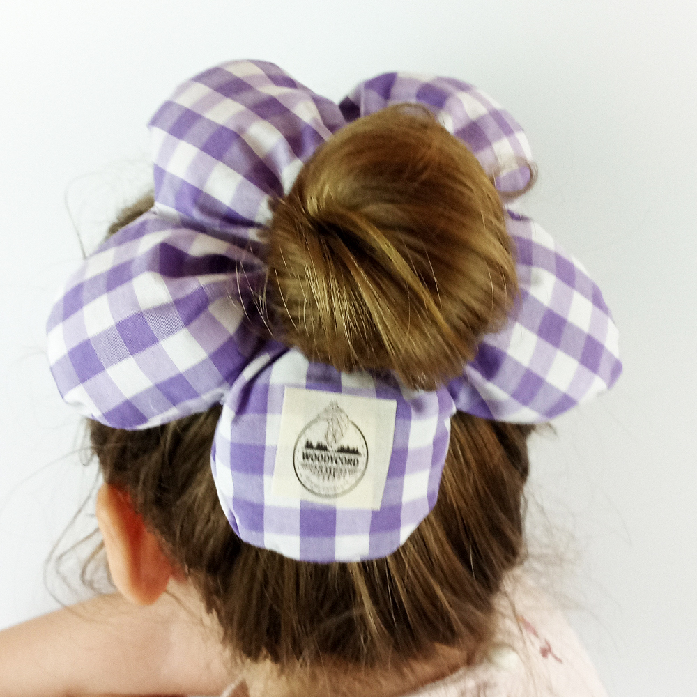 Woodycord%20Scrunchies%20İçi%20Dolgulu%20Lastikli%20Büyük%20Boy%20Çiçek%20Model%20Saç%20Tokası%20