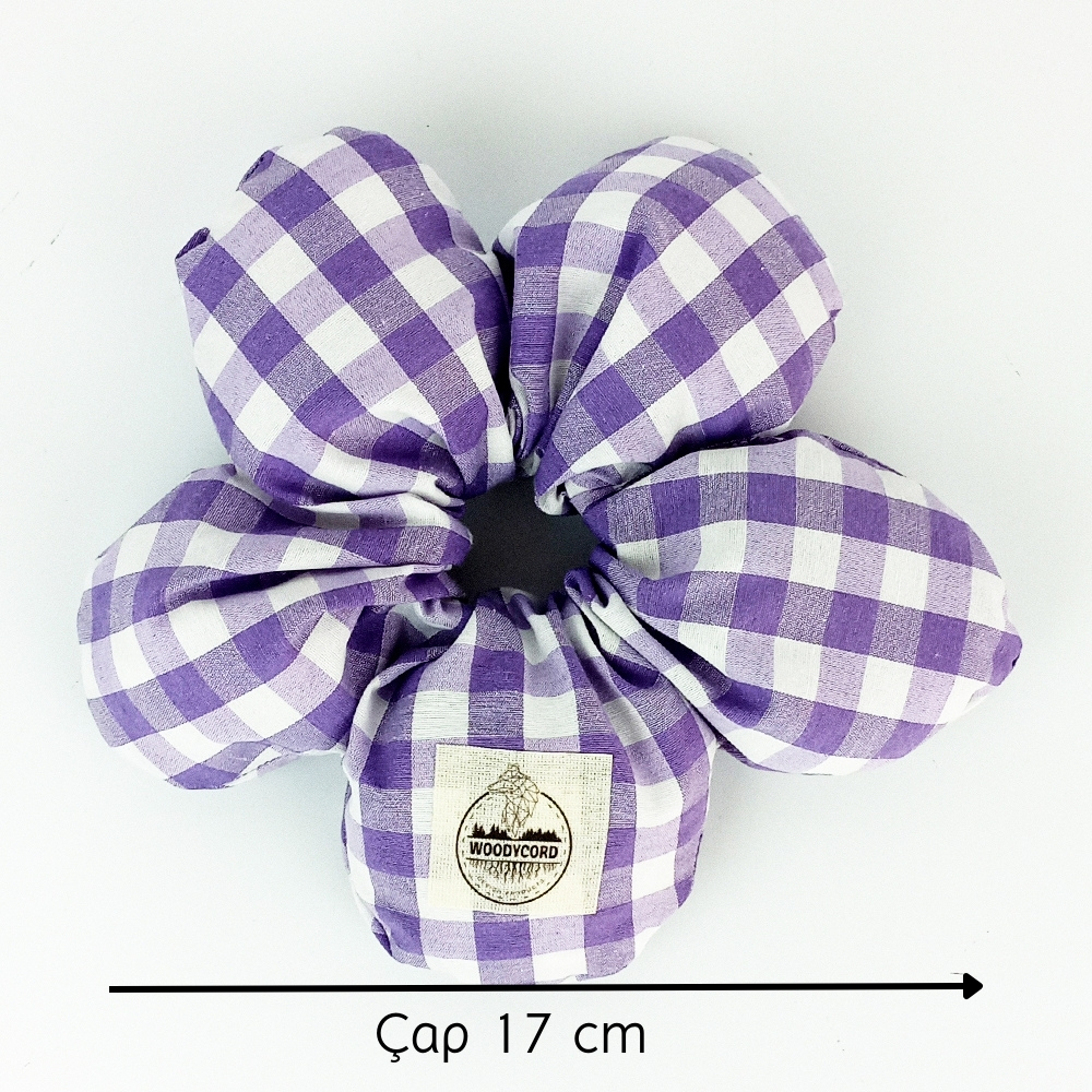 Woodycord%20Scrunchies%20İçi%20Dolgulu%20Lastikli%20Büyük%20Boy%20Çiçek%20Model%20Saç%20Tokası%20