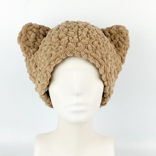 Peluş El Örgüsü Kedi Bere - Cat Beanie