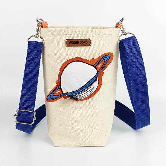 WoodyCord El Yapımı Gezegen Rozetli Matara Kılıfı Su Şişesi Taşıma Çantası BOTTLE BAG