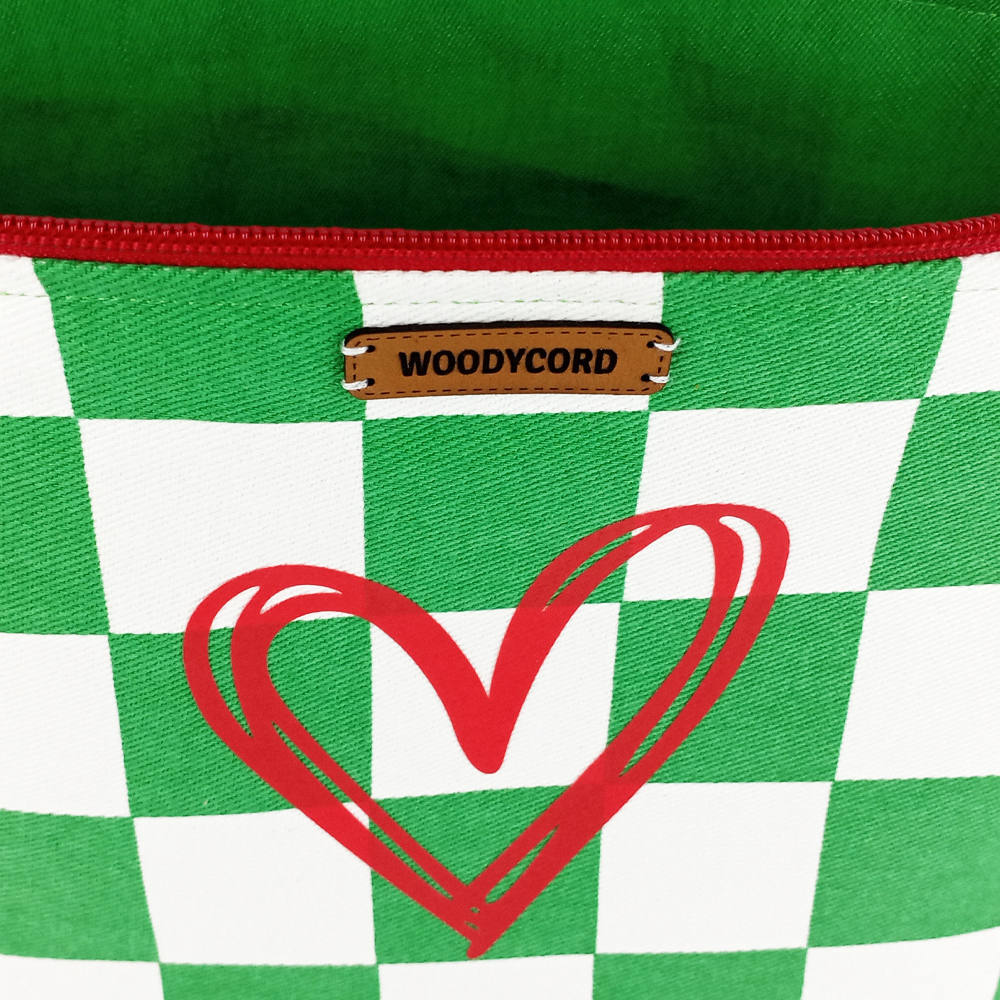 Woodycord%20Büyük%20Boy%20Damalı%20Kalp%20Desenli%20El%20Yapımı%20Makyaj%20Çantası